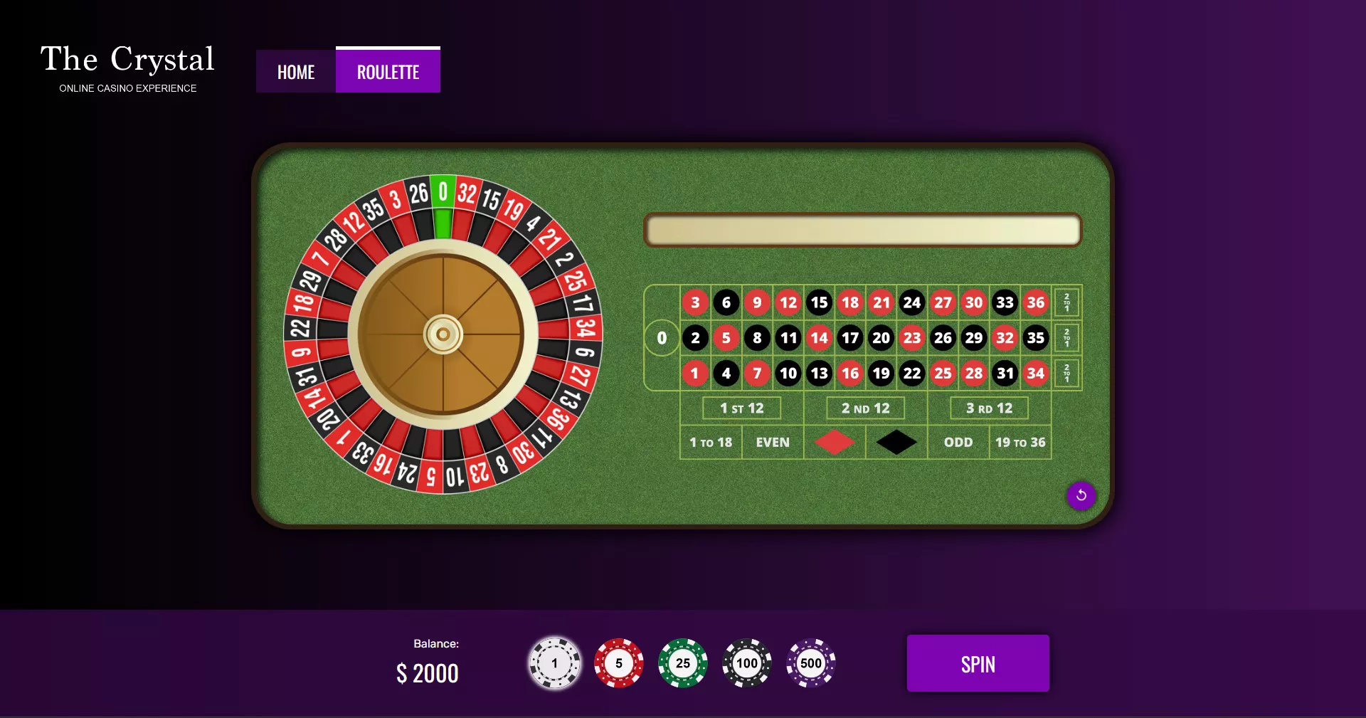 Casino User Interface